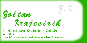zoltan krajcsirik business card