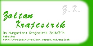 zoltan krajcsirik business card